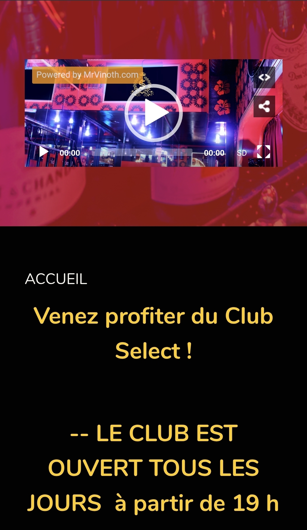 Création du site web pour le club Select