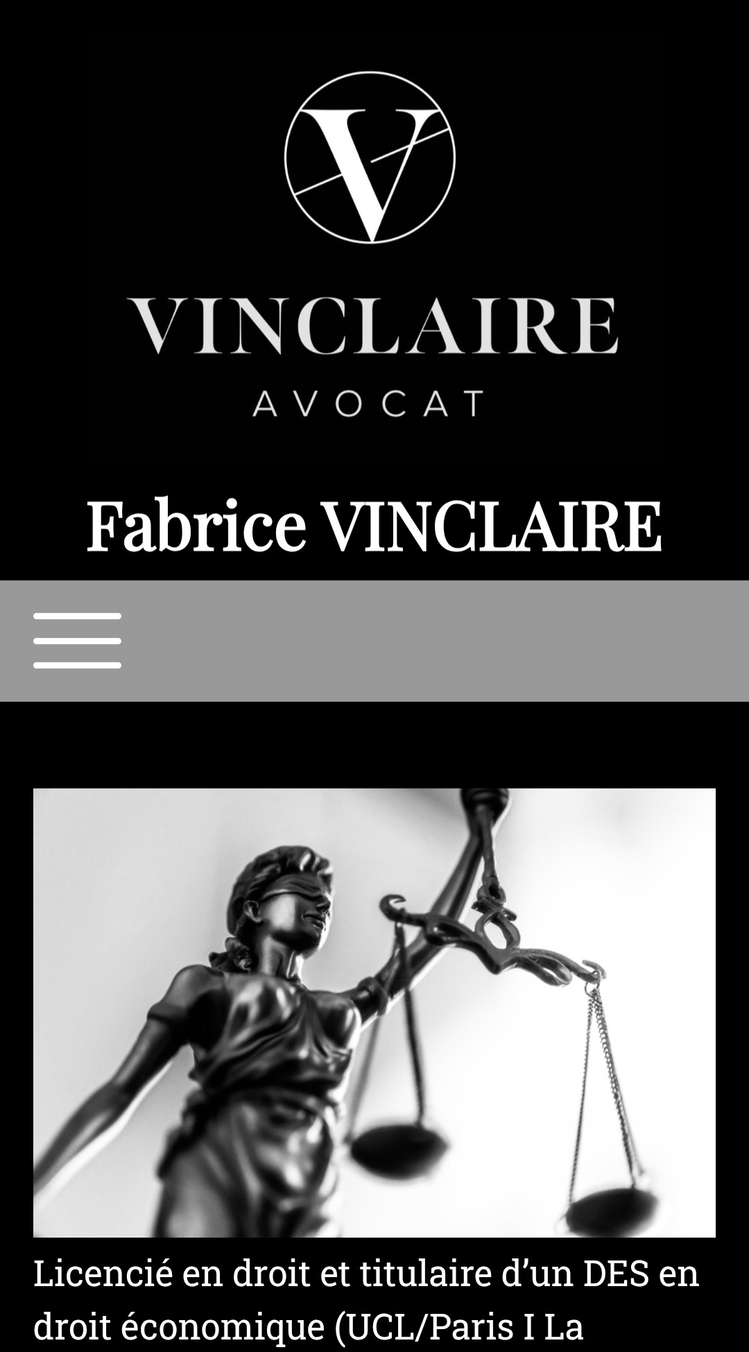Création du site web pour le cabinet d'avocat Vainclair