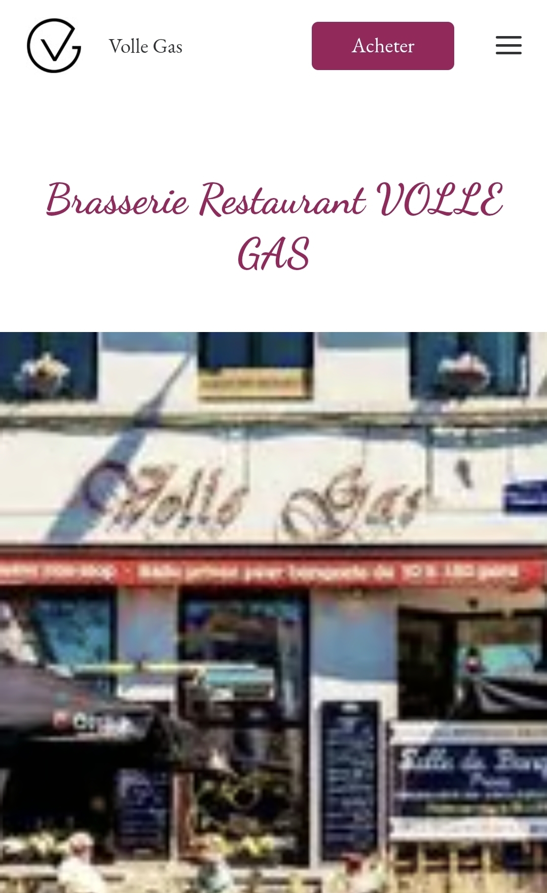 Création du site vitrine pour le restaurant Volle Gas